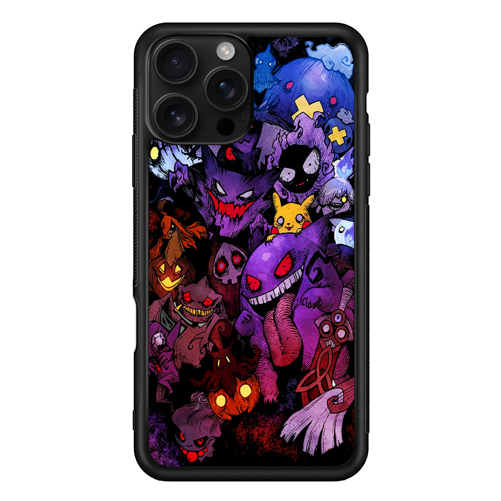 Ghost Type Pokemon Gengar iPhone 16 Pro Case | Durable Protective Case for iPhone 16 Pro