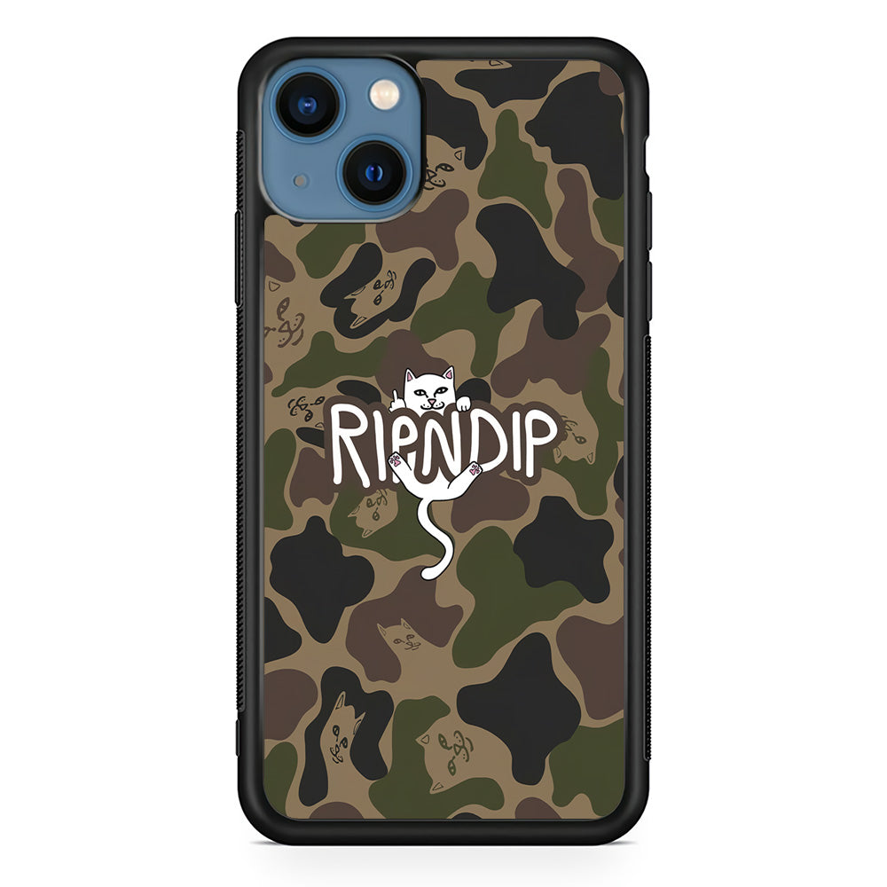 Rip N Dip Green Camo iPhone 15 Case | Slim Rubber Case for iPhone 15
