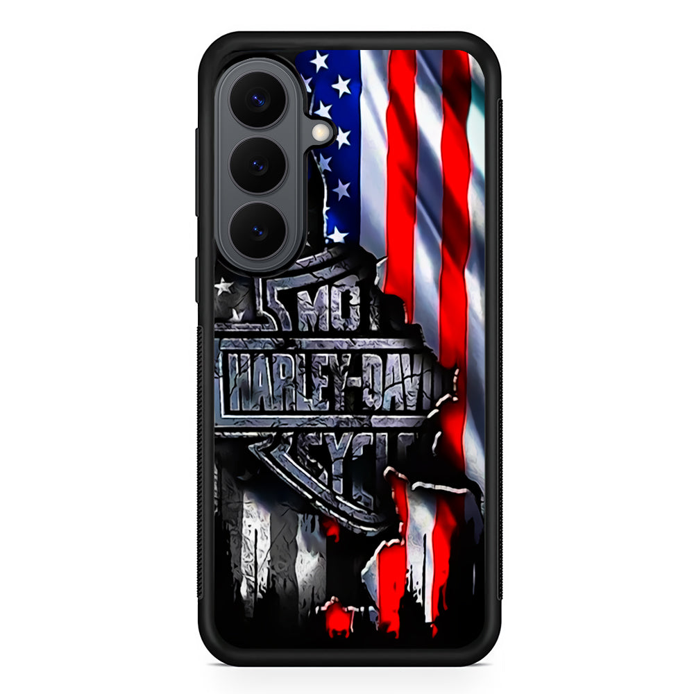 Harley Davidson American Flag Samsung Galaxy S26 Plus Case | Durable Samsung Galaxy S26 Plus Cover