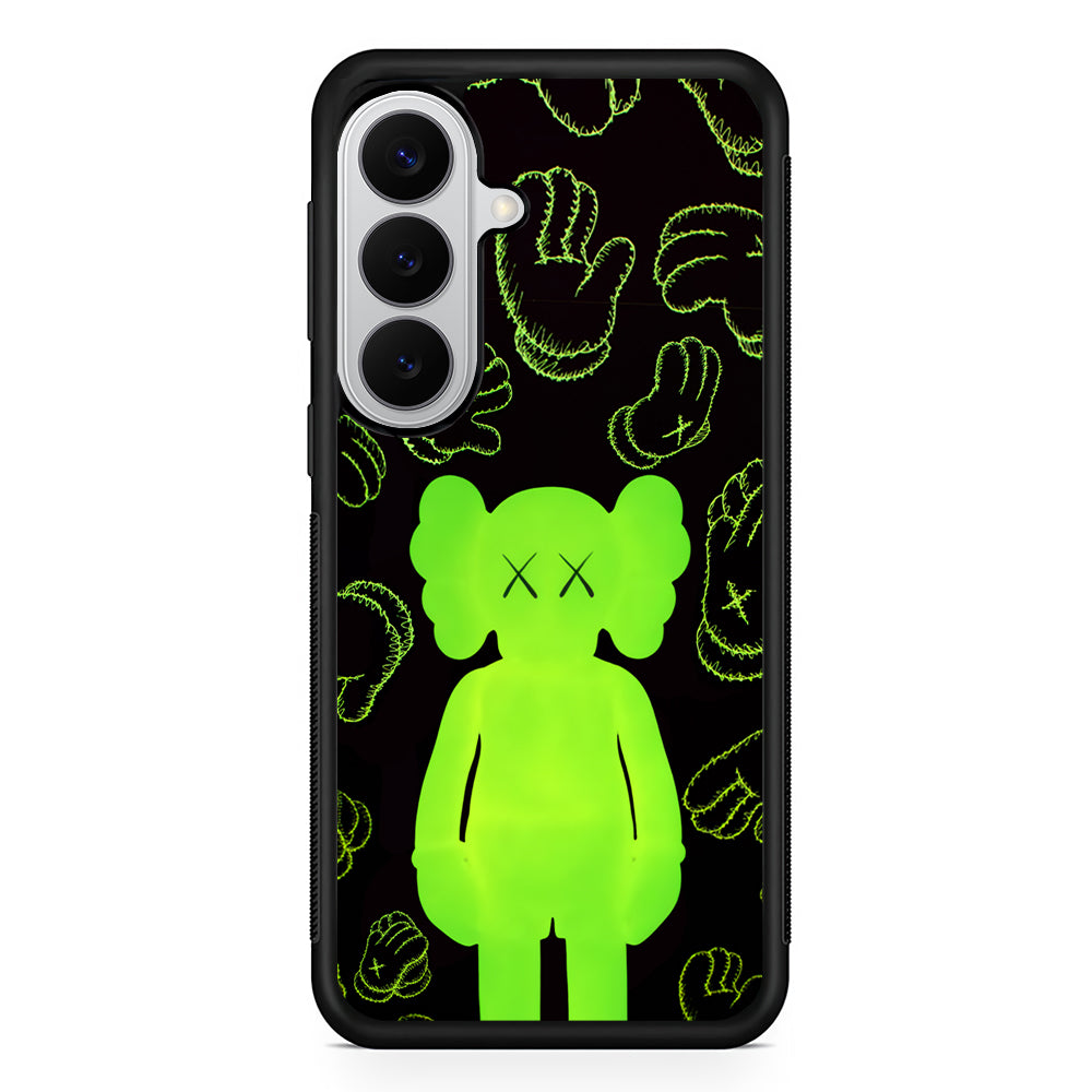 Kaws Doll Glowing Green Samsung Galaxy S26 Case | Slim Rubber Case for Samsung Galaxy S26