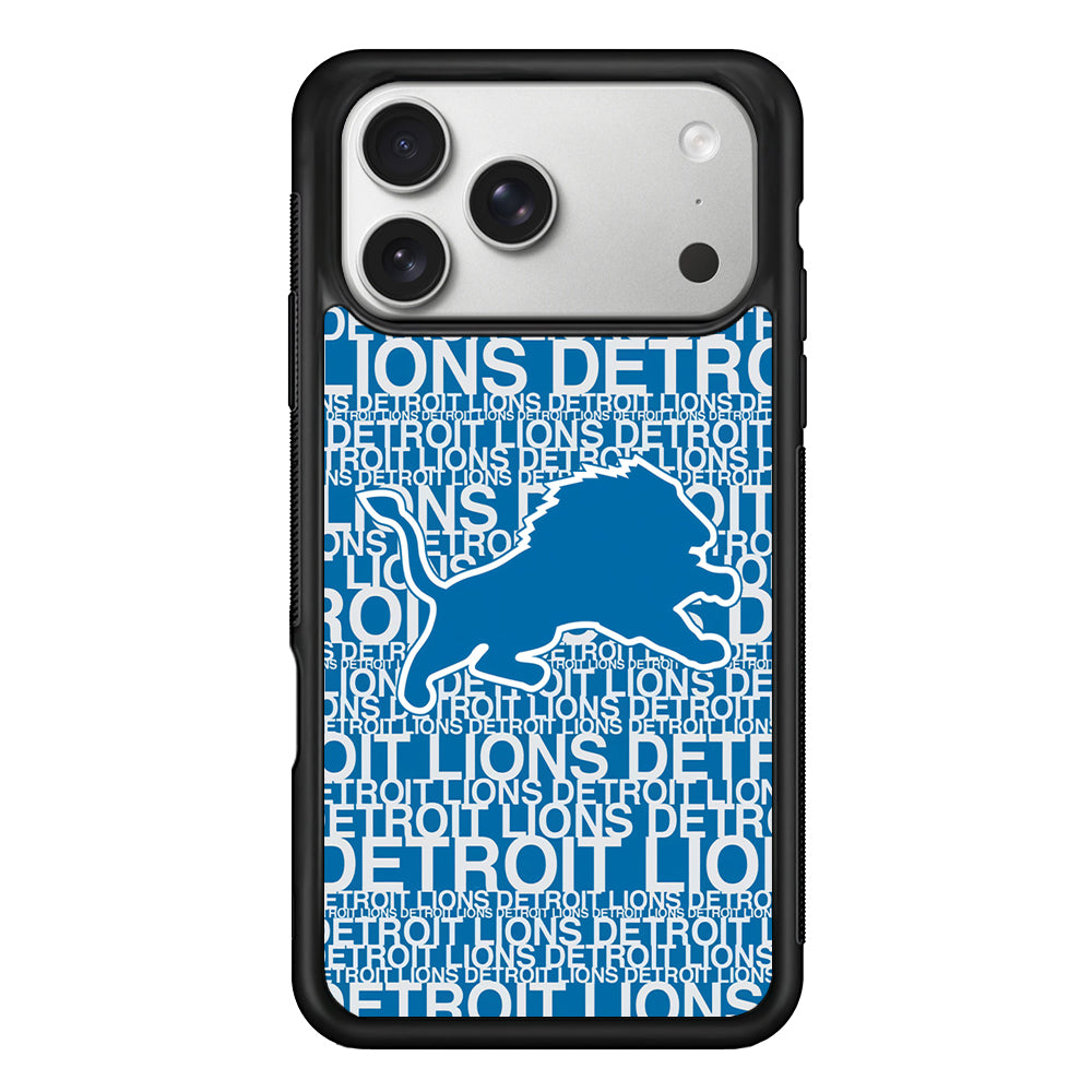 Detroit Lions Pattern iPhone 17 Pro Case | Slim Rubber Case for iPhone 17 Pro