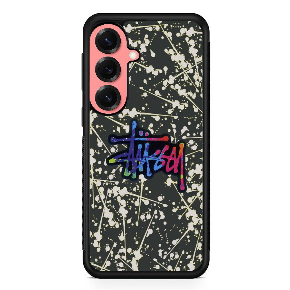 Stussy Splash Grey Samsung Galaxy S25 Case | Slim Rubber Case for Samsung Galaxy S25