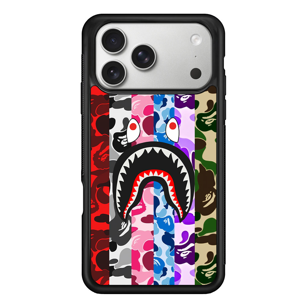 Bape Colorfull Camo iPhone 17 Pro Case | Slim Rubber Case for iPhone 17 Pro