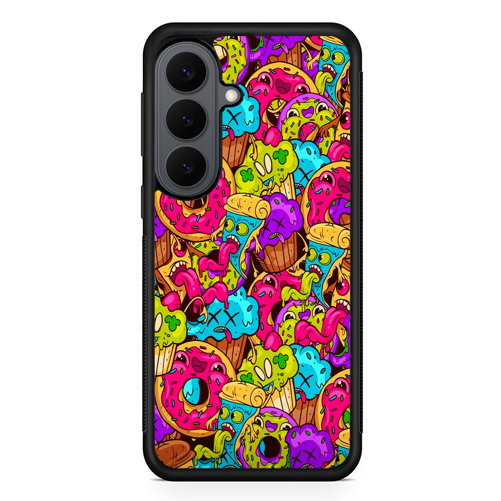 Cartoon Food Monster Doodle Samsung Galaxy S26 Plus Case | Slim Rubber Case for Samsung Galaxy S26 Plus