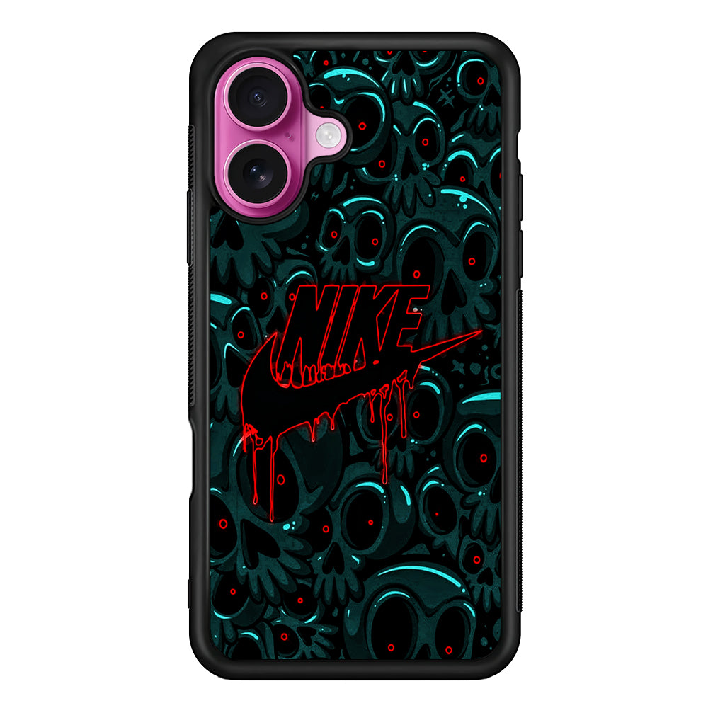 Nike Logo Skull Art iPhone 17 Case - Slim Rubber Case for iPhone 17