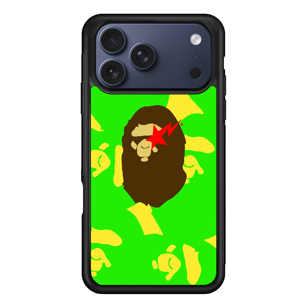 Bape Green Screen iPhone 17 Pro Max Case | Slim Rubber Case for iPhone 17 Pro Max
