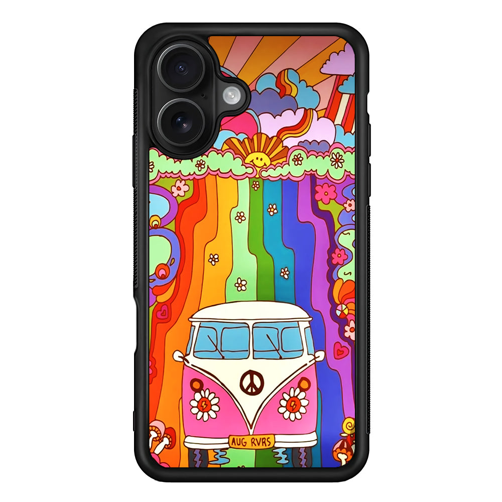 Hippie Aesthetic Rainbow iPhone 16 Case - Oxvistore