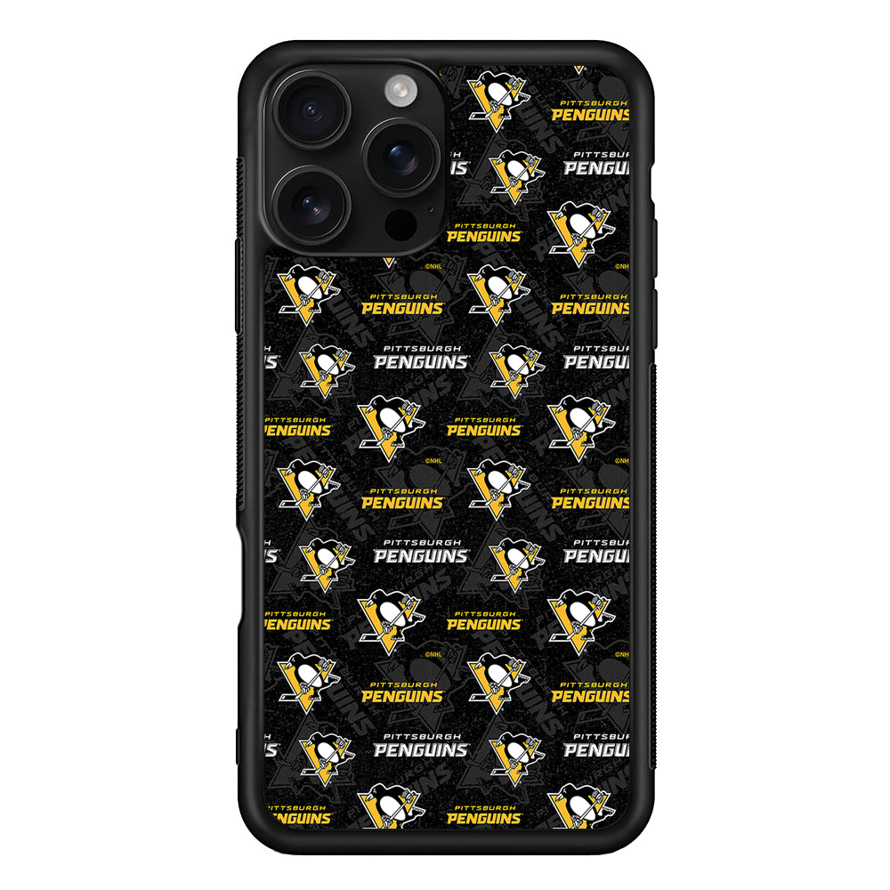 Pittsburgh Penguins Pattern iPhone 16 Pro Case | Durable Protective Case for iPhone 16 Pro