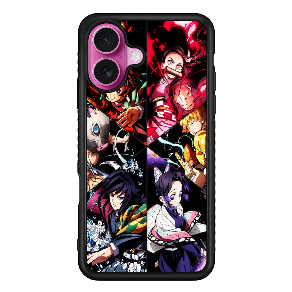 Demon Slayer Anime Characters iPhone 17 Case | Slim Protective Rubber Phone Cover