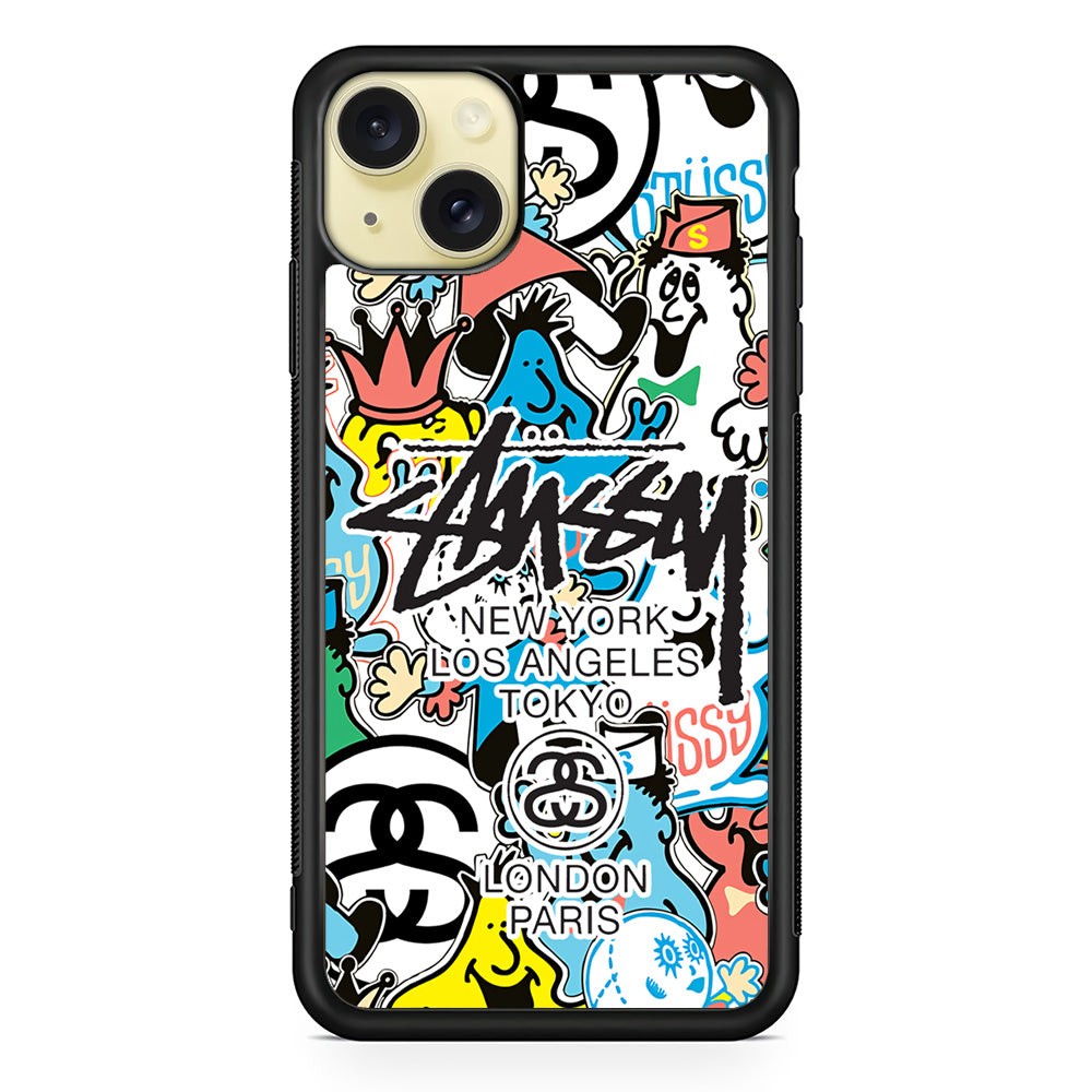 Stussy Doodle Doll iPhone 15 Plus Case | Slim Rubber Case for iPhone 15 Plus