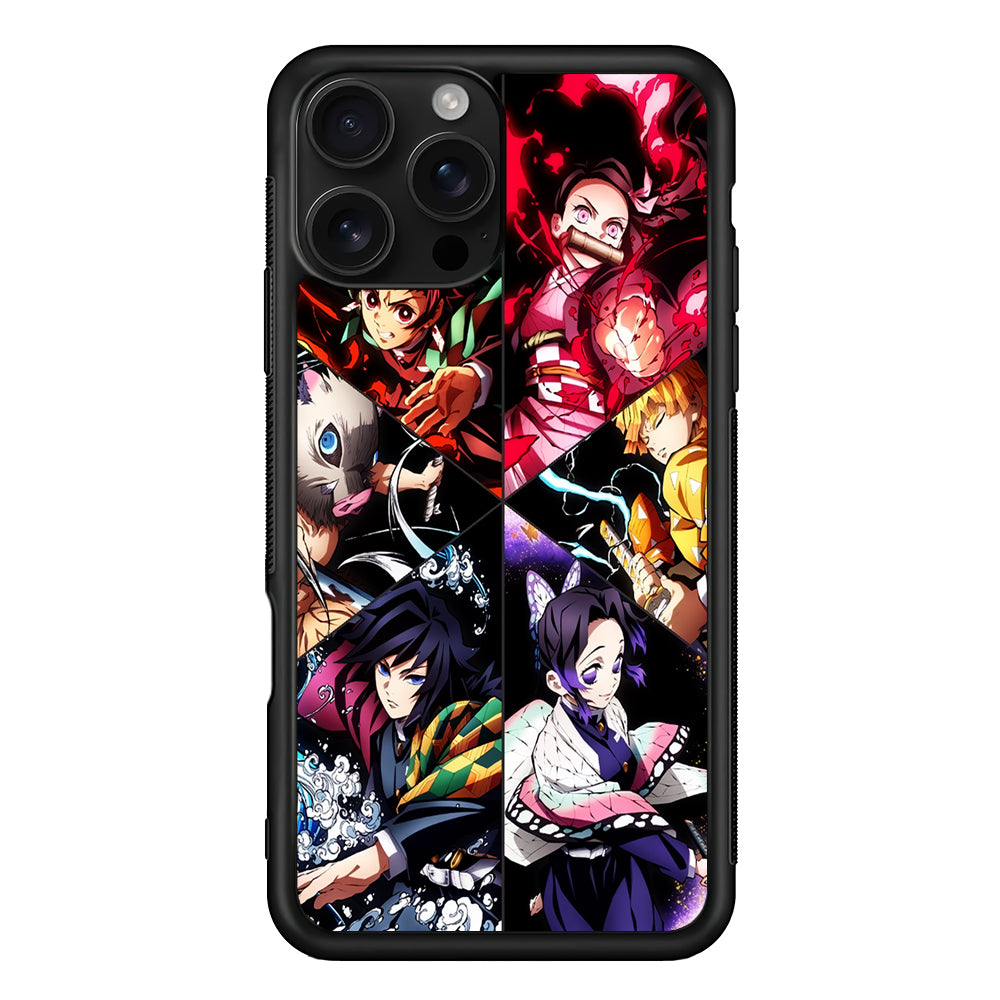Demon Slayer Anime Characters iPhone 16 Pro Case | Durable Protective Case for iPhone 16 Pro