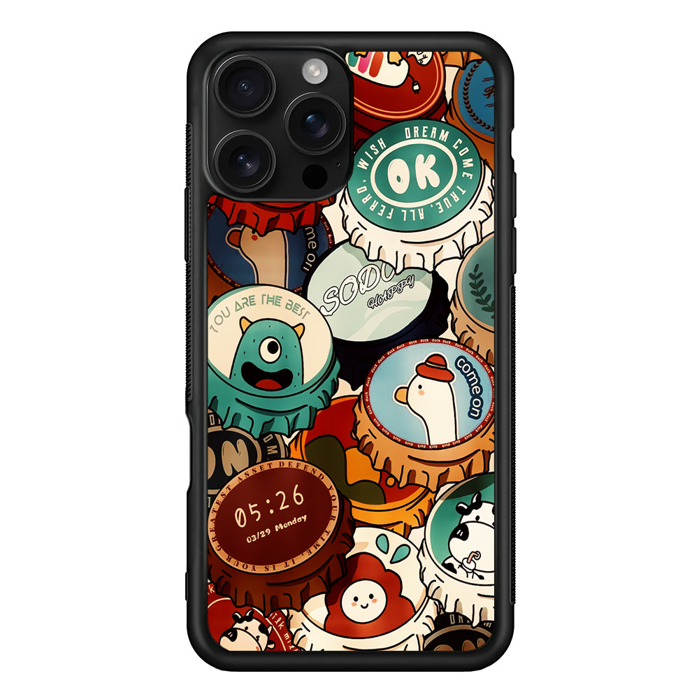 Collection of Bottle Caps iPhone 16 Pro Case | Durable Protective Case for iPhone 16 Pro