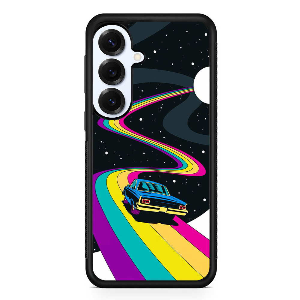 Travel with a Retro Car Space Samsung Galaxy S25 Plus Case | Slim Rubber Cover for Samsung Galaxy S25 Plus