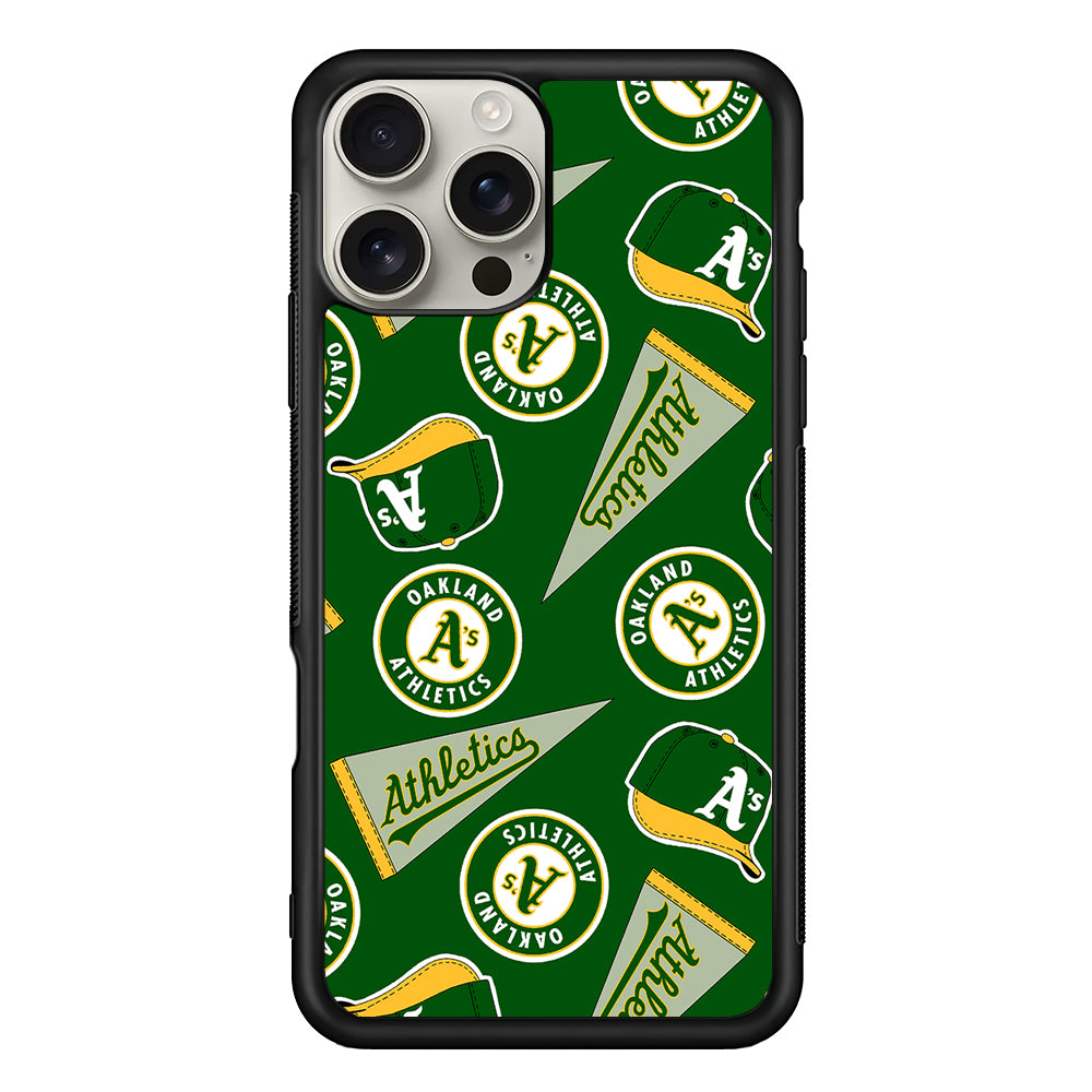 Oakland Athletics Pattern iPhone 16 Pro Max Case | Stylish Protective Case for iPhone 16 Pro Max