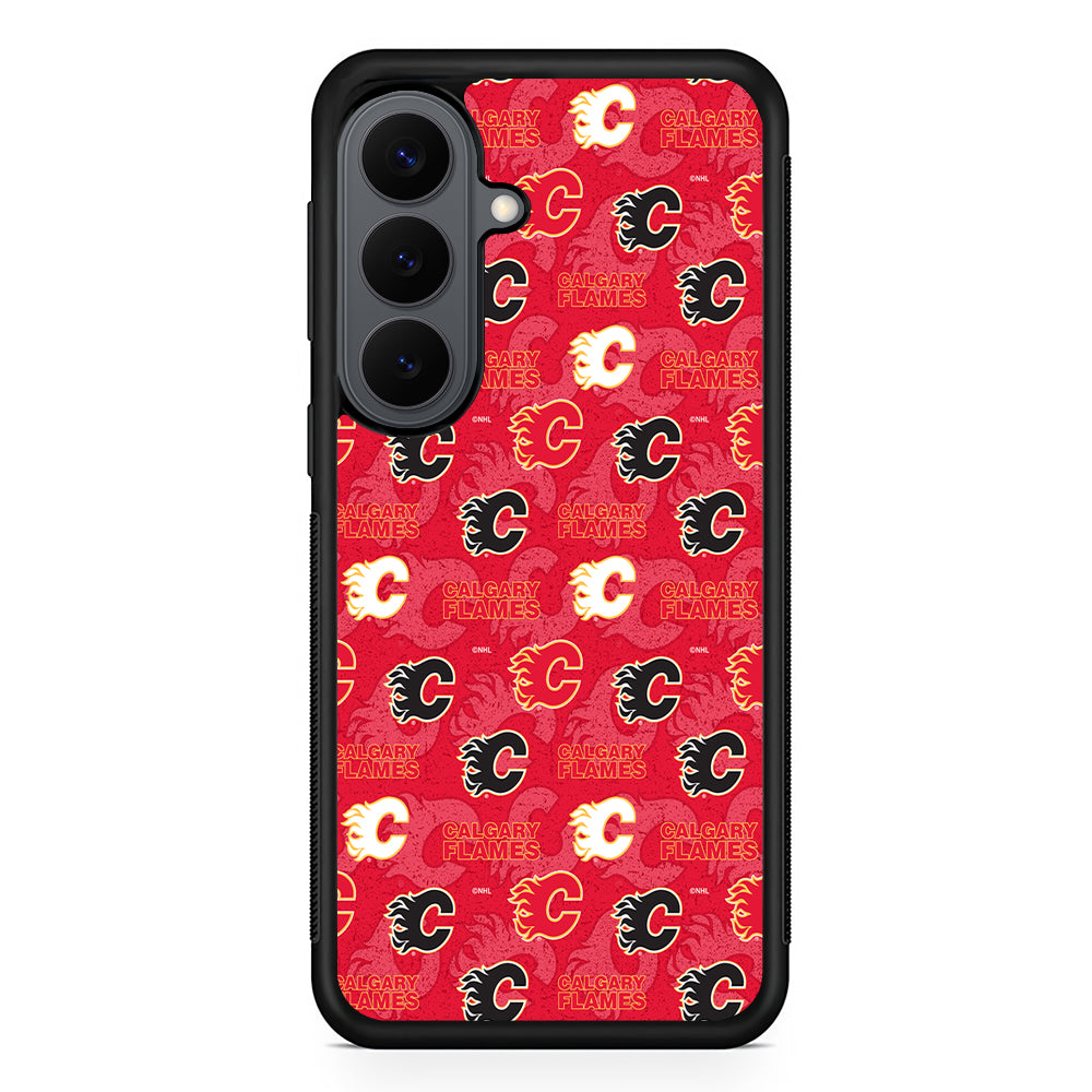 Calgary Flames Pattern Samsung Galaxy S26 Plus Case | Slim Rubber Case for Samsung Galaxy S26 Plus