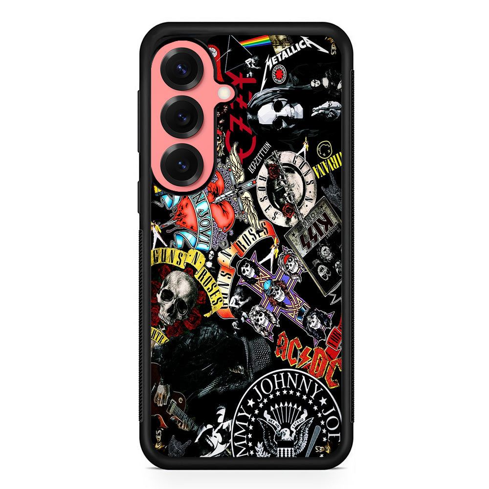 Rock Bands Logo Collage Samsung Galaxy S25 Case | Protective Case for Samsung Galaxy S25