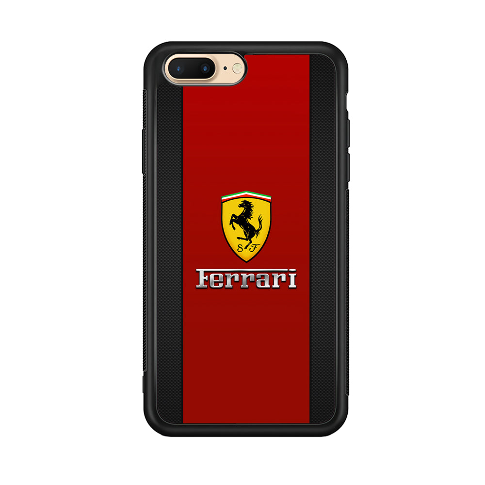 Ferrari Luxury Car Stripe Logo iPhone 8 Plus Case | Slim Rubber Case for iPhone 8 Plus