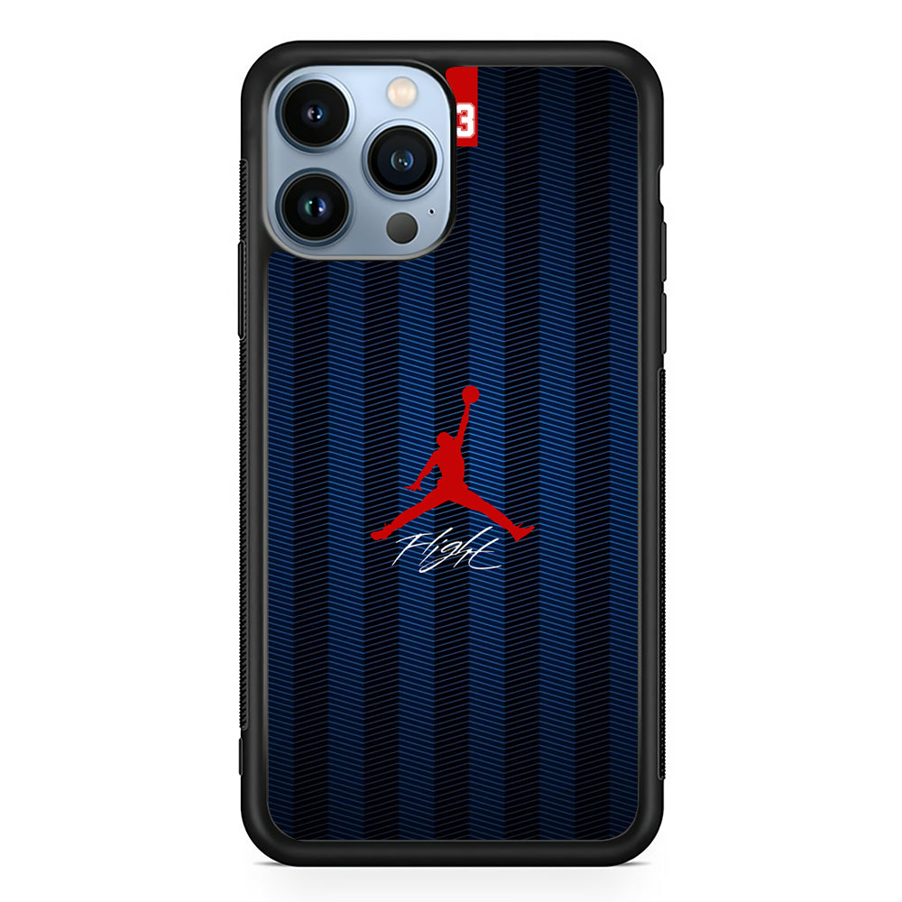 Air Jordan Deep Blue Art Line 2D Rubber Phone Case | Slim Protective Phone Case
