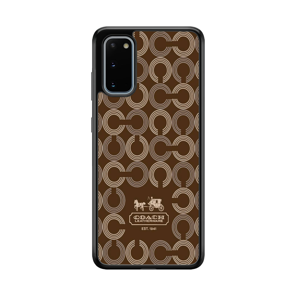 Coach Pattern Brown Samsung Galaxy S20 Case | Slim Rubber Case for Samsung Galaxy S20