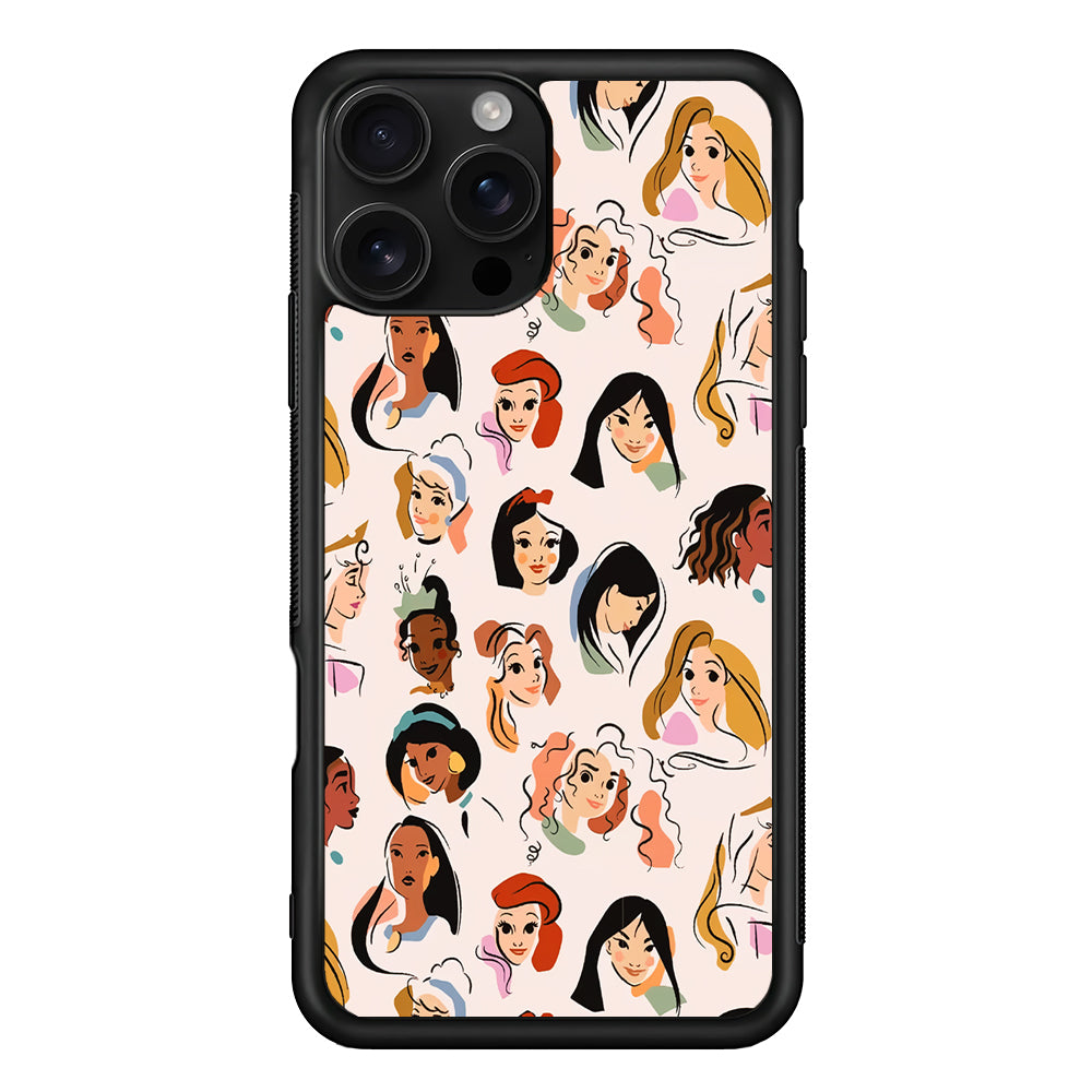 Princess Face Sketch Collection iPhone 16 Pro Case | Durable Protective Case for iPhone 16 Pro