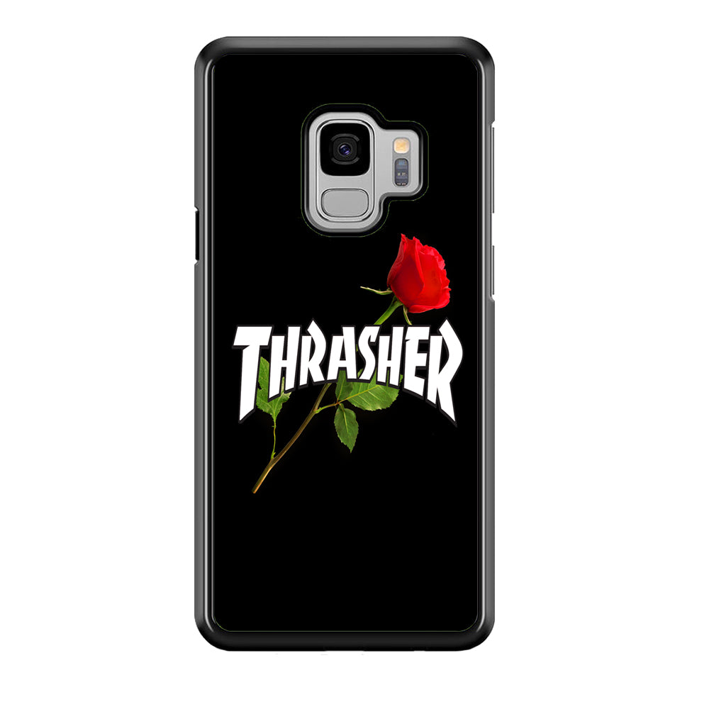 Thrasher Black Rose Flower Samsung Galaxy S9 Case | Slim Rubber Case for Samsung Galaxy S9