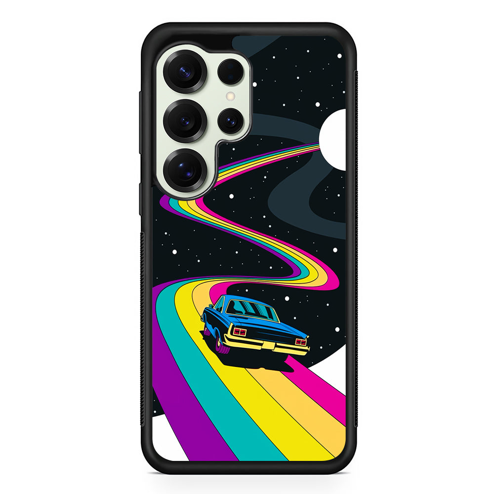 Travel with a Retro Car Space Samsung Galaxy S25 Ultra Case | Durable Rubber Case for Samsung Galaxy S25 Ultra