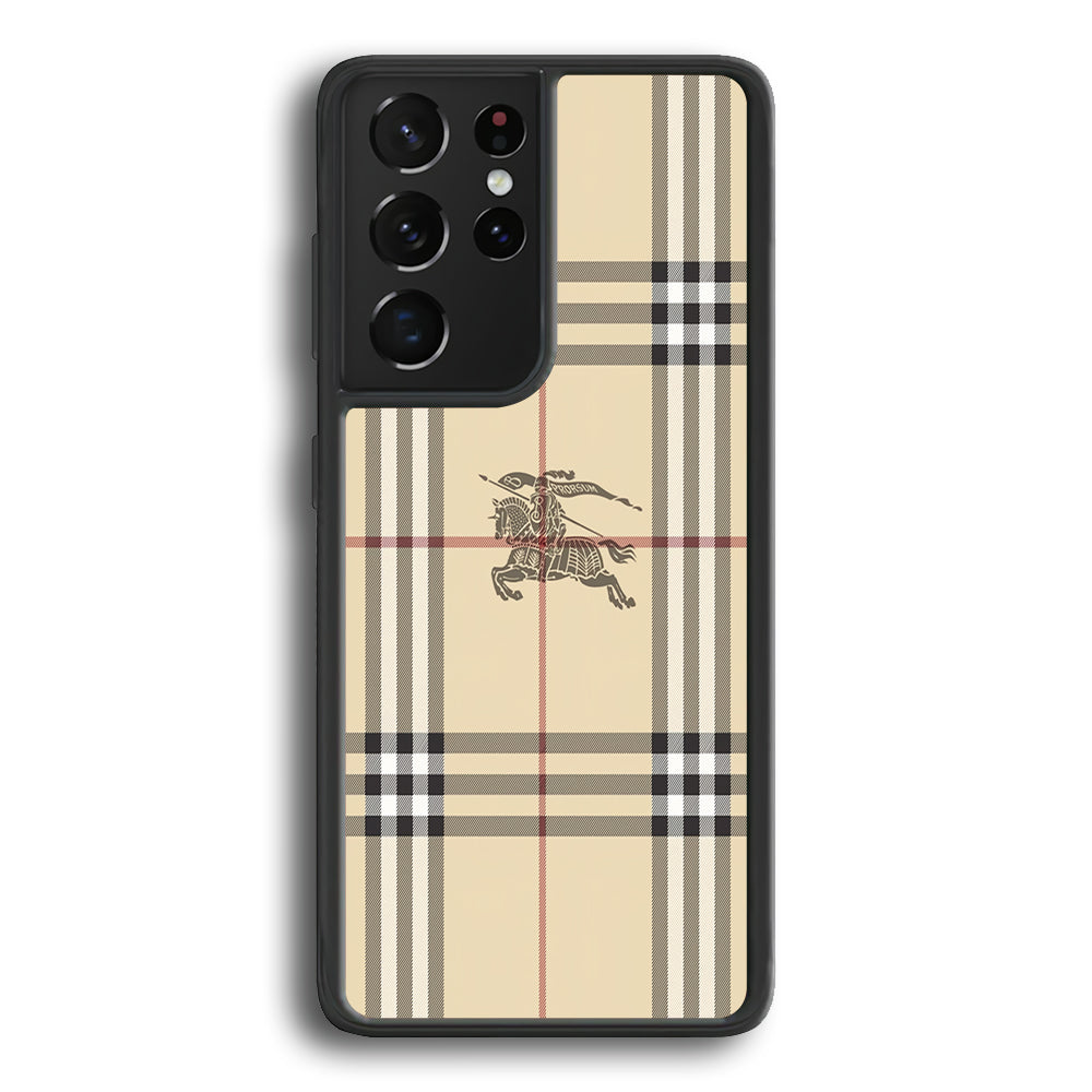 Burberry Latte Cream Samsung Galaxy S24 Ultra Case | Slim Rubber Case for Samsung Galaxy S24 Ultra