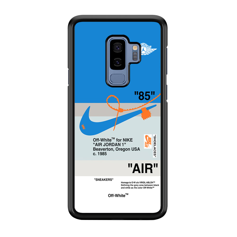 Off White x Nike Air Jordan Blue Samsung Galaxy S9 Plus Case | Slim Rubber Case for Samsung Galaxy S9 Plus