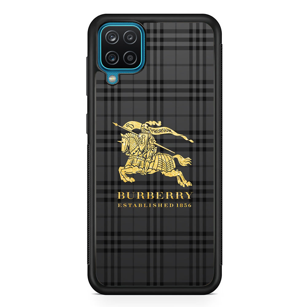 Burberry Simple Dark Grey Samsung Galaxy A12 Case | Slim Rubber Case for Samsung Galaxy A12