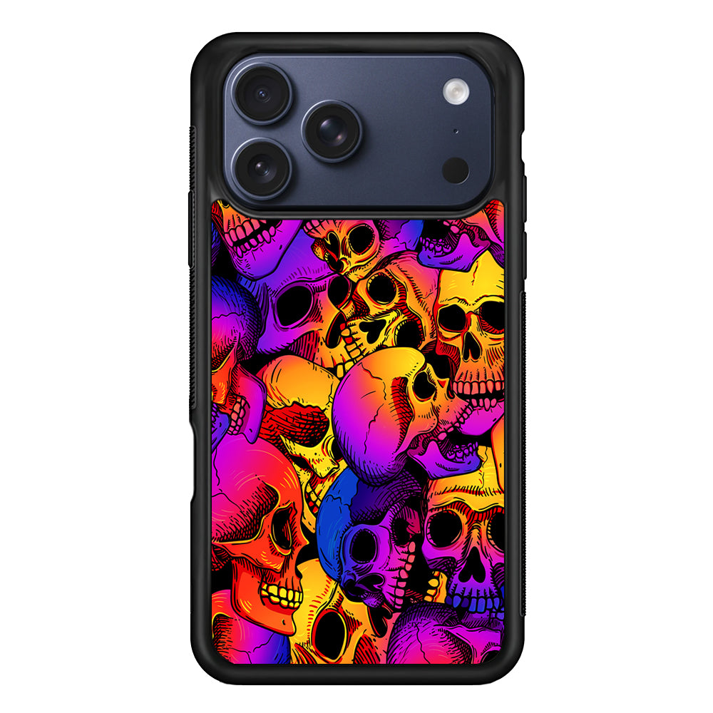 Skulls Pattern Gradient iPhone 17 Pro Max Case | Slim Protective Cover for iPhone 17 Pro Max