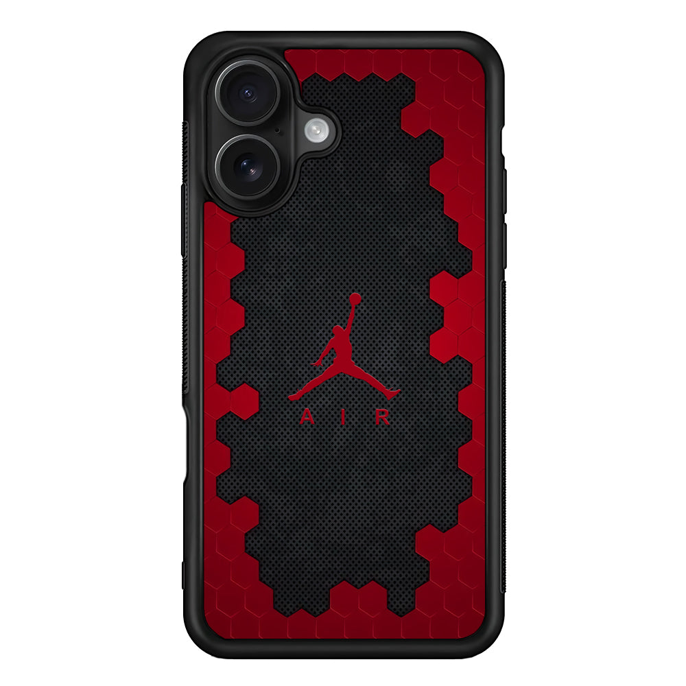 Air Jordan Red Honeycomb iPhone 16 Case - Oxvistore