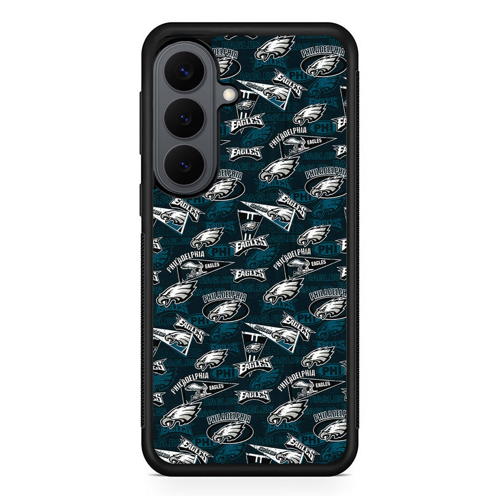 Philadelphia Eagles Patterns Samsung Galaxy S26 Plus Case | Slim Rubber Case for Samsung Galaxy S26 Plus