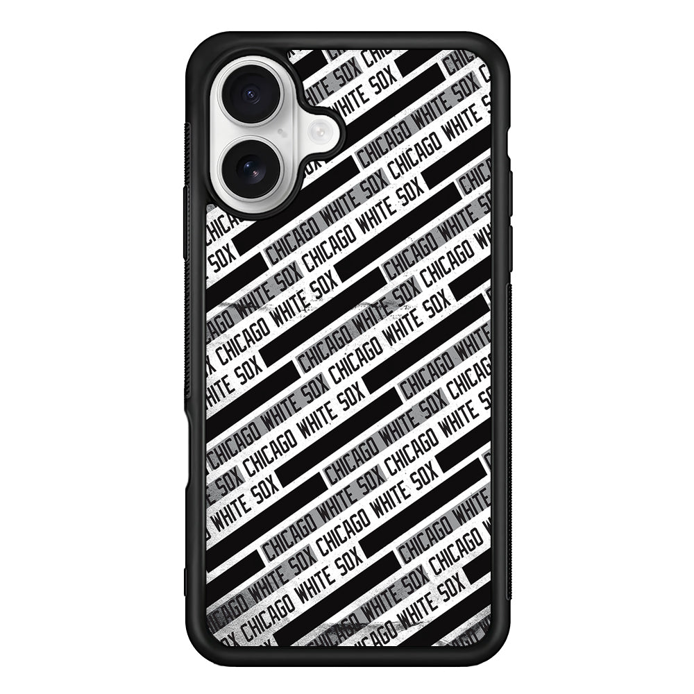 Chicago White Sox Pattern iPhone 16 Plus Case | Durable Protective Rubber Cover