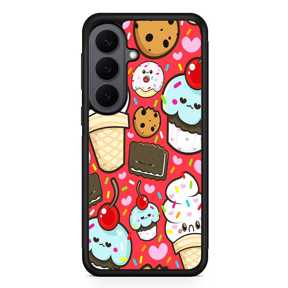 Cute Desserts Cupcake Samsung Galaxy S26 Plus Case | Slim Rubber Case for Samsung Galaxy S26 Plus