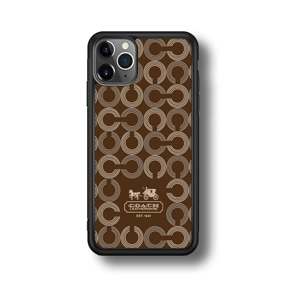 Coach Pattern Brown iPhone 11 Pro Max Case | Slim Rubber Case for iPhone 11 Pro Max