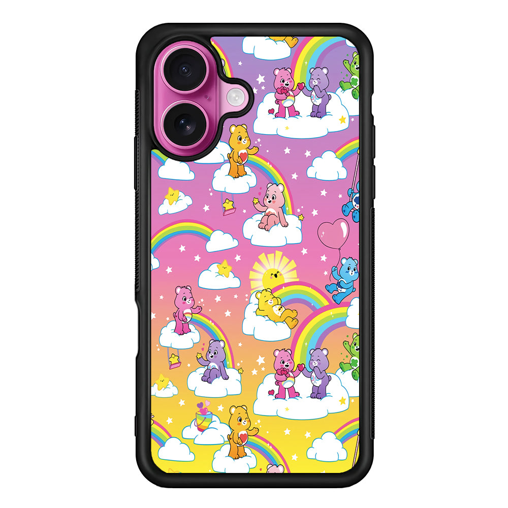 Care Bear Rainbow Pastel Trippy iPhone 17 Case | Slim Protective Rubber Phone Cover