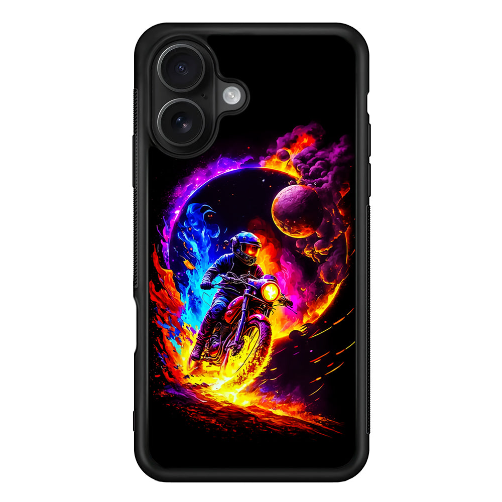Adventure Motorcycle Space iPhone 16 Case - Oxvistore