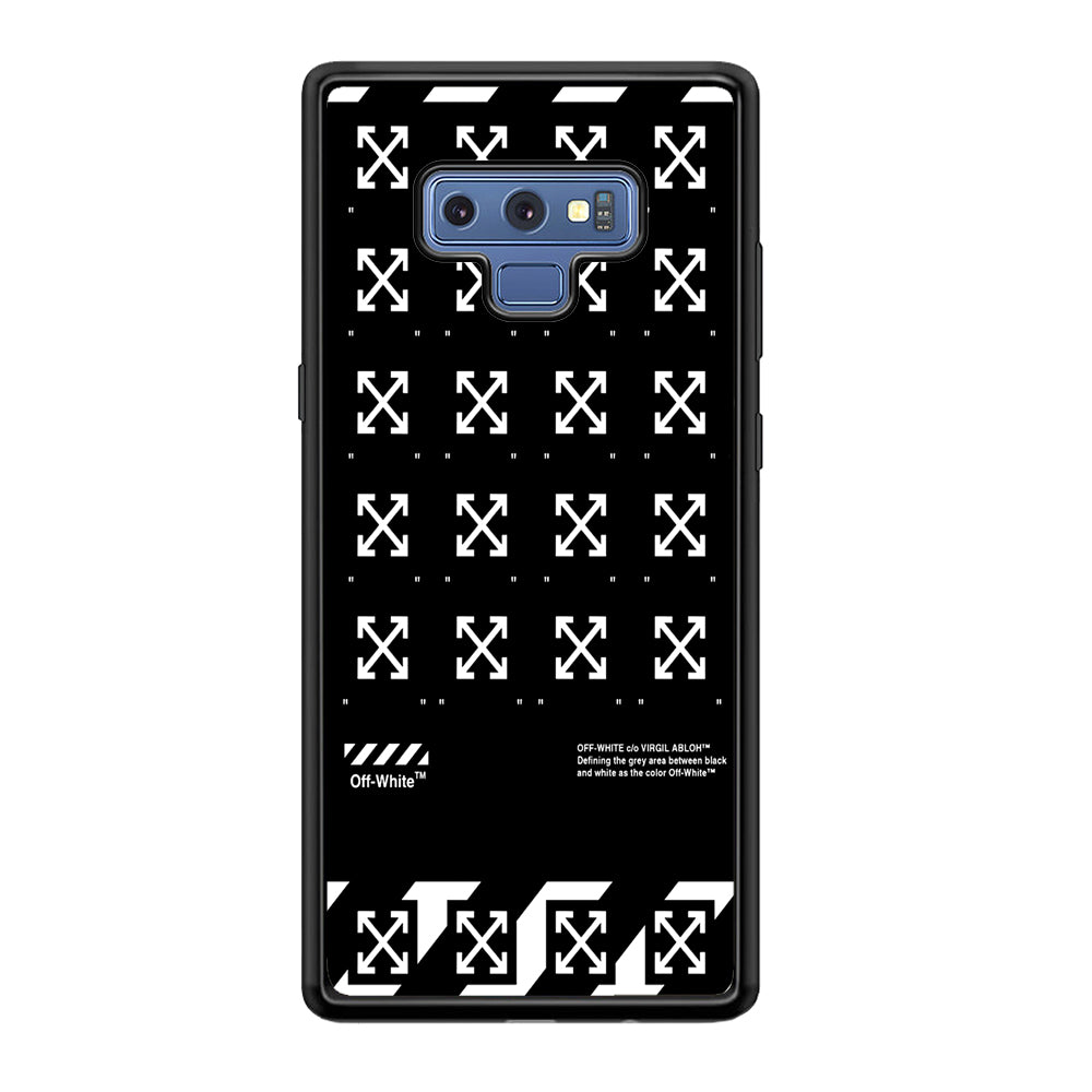 Off White Logo Black Pattern Samsung Galaxy Note 9 Case | Slim Rubber Case for Samsung Galaxy Note 9
