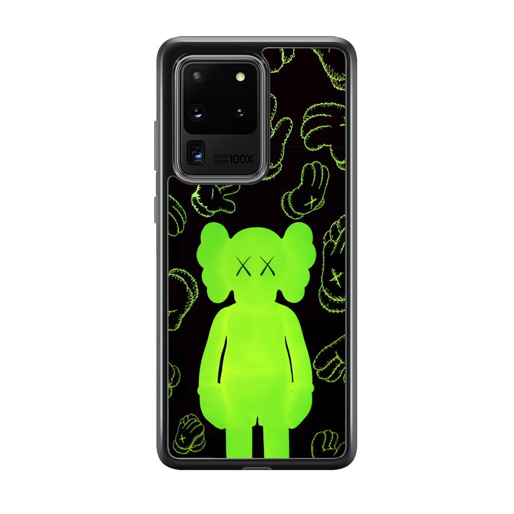Kaws Doll Glowing Green Samsung Galaxy S20 Ultra Case | Slim Rubber Case for Samsung Galaxy S20 Ultra