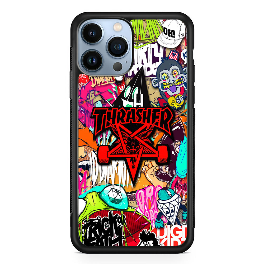 Thrasher Gang Assembly iPhone 15 Pro Max Case | Slim Rubber Case for iPhone 15 Pro Max