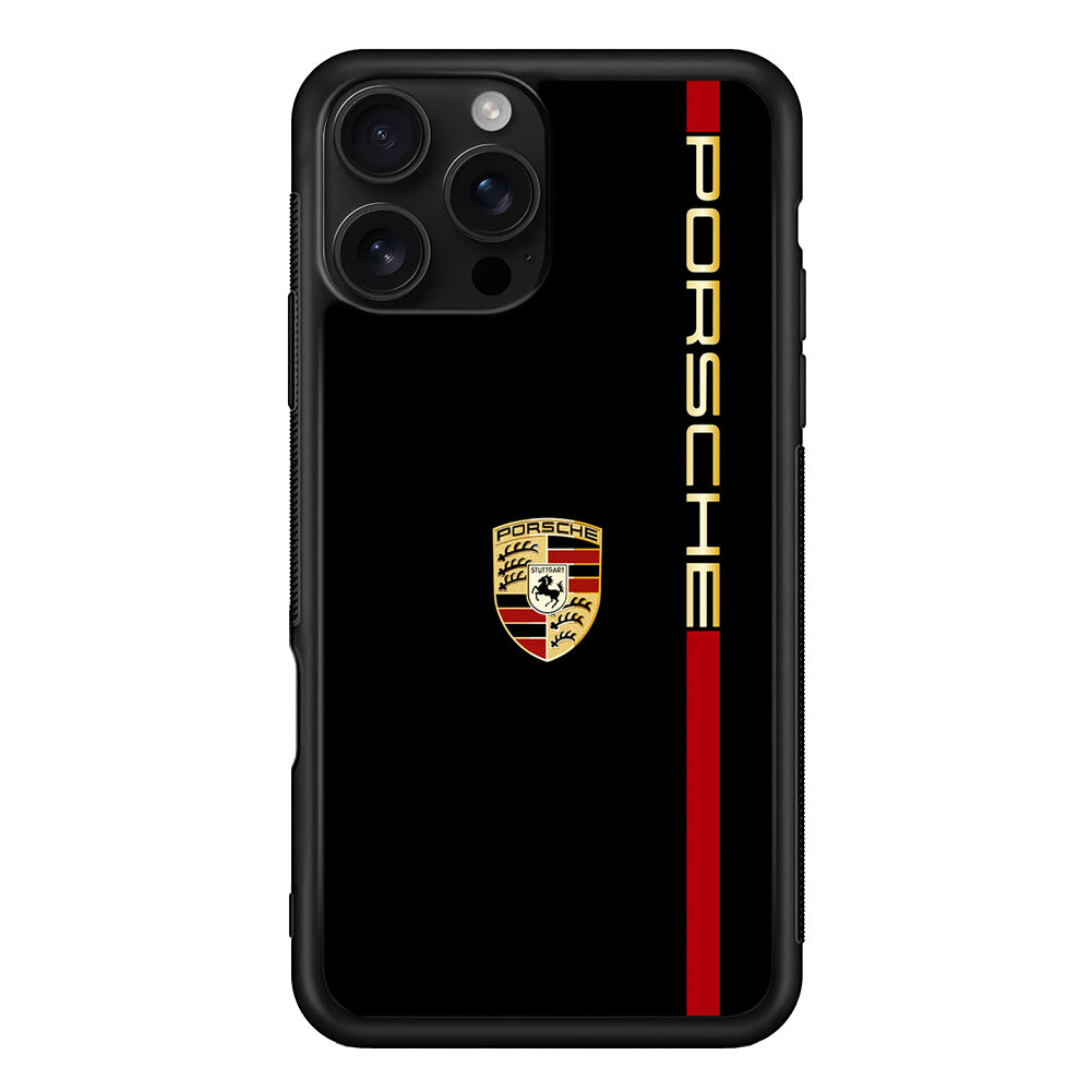Porsche Car Logo Luxury iPhone 16 Pro Case | Slim Rubber Case for iPhone 16 Pro