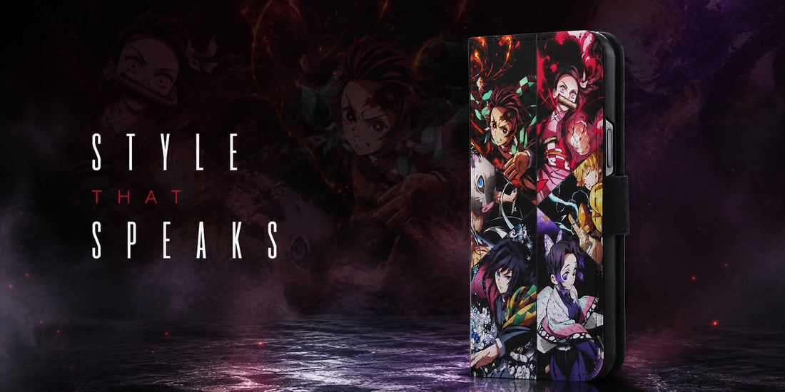 Demon Slayer Anime Characters Flip Wallet Phone Case
