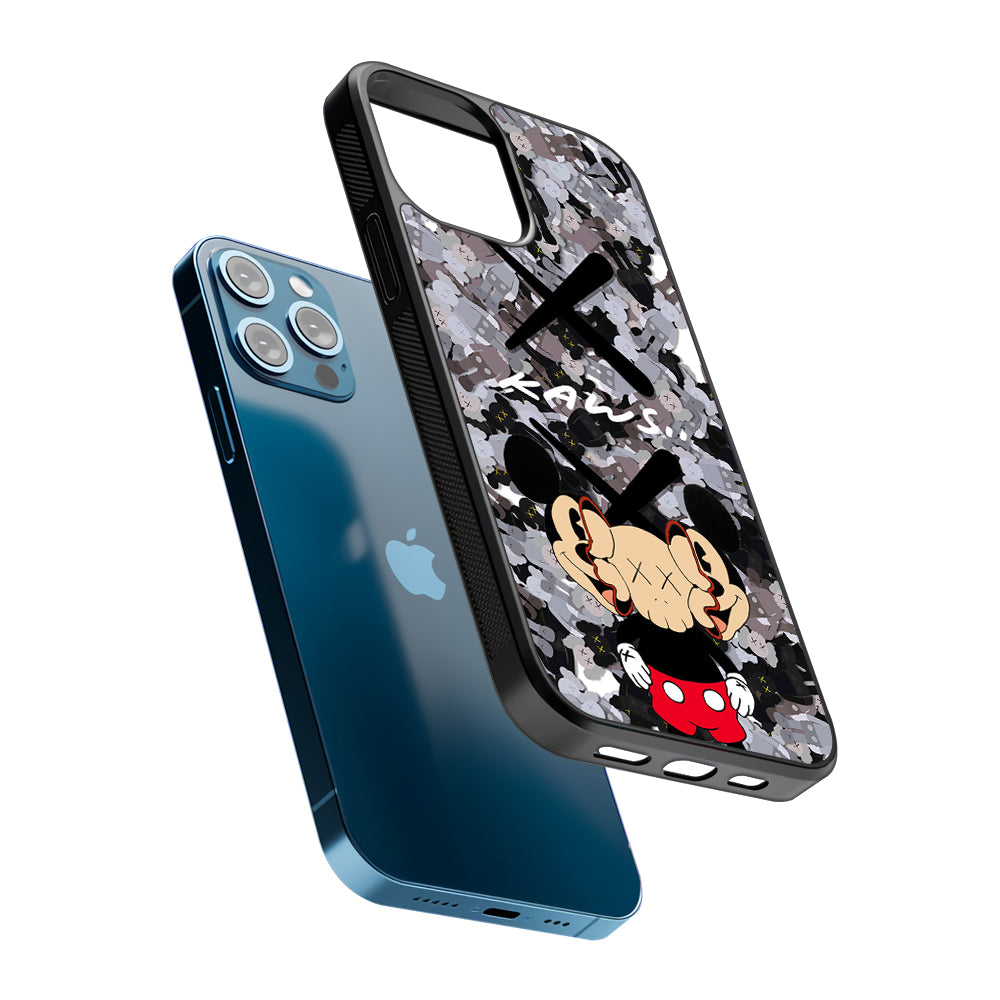 Kaws and Mickey Mask 2D Rubber Phone Case | Durable Phone Case