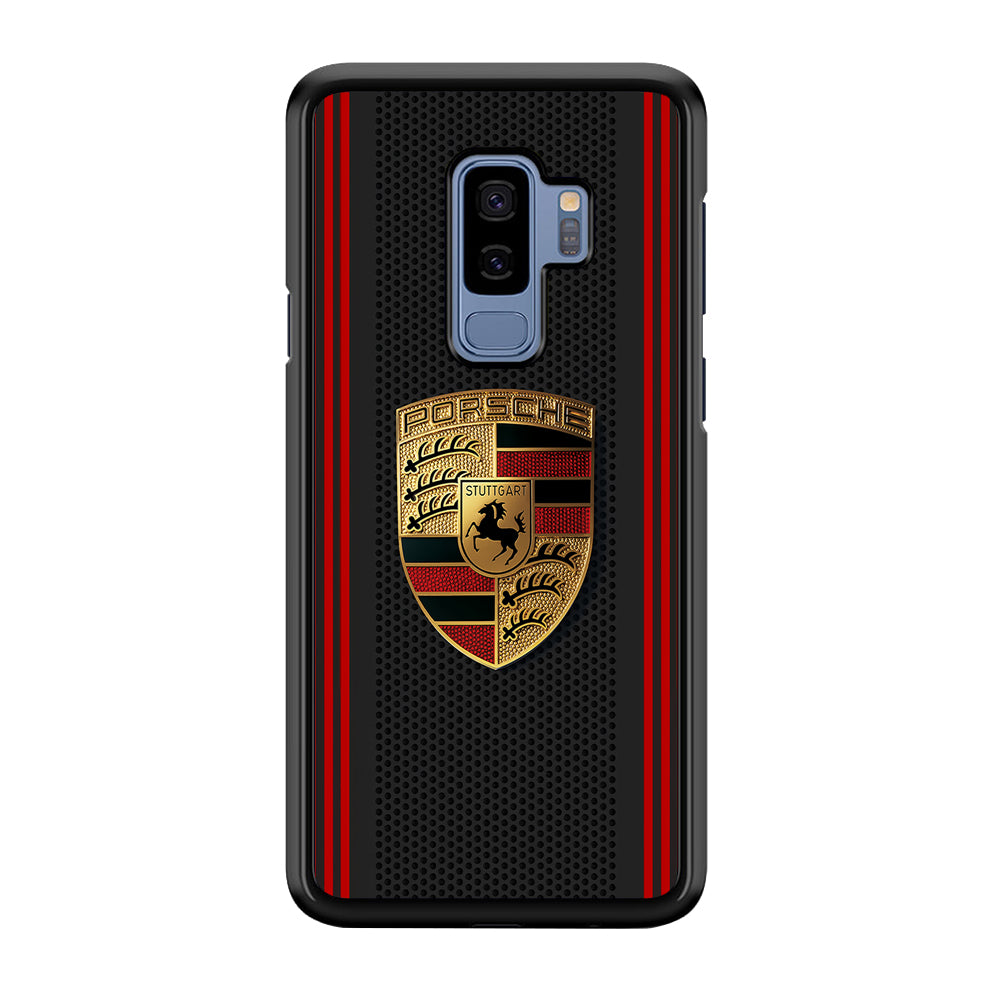 Porsche Gold Emblem Samsung Galaxy S9 Plus Case | Slim Rubber Case for Samsung Galaxy S9 Plus