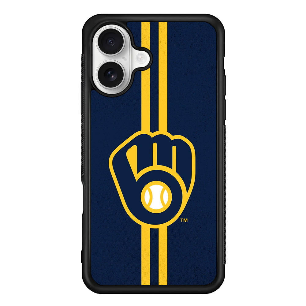 Milwaukee Brewers Logo iPhone 16 Plus Case | Durable Protective Rubber Cover