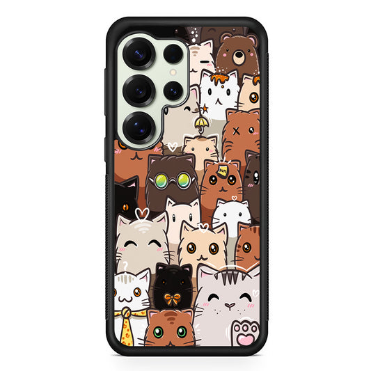Cute Cat Pattern Kawaii Samsung Galaxy S25 Ultra Case | Durable Rubber Case for Samsung Galaxy S25 Ultra
