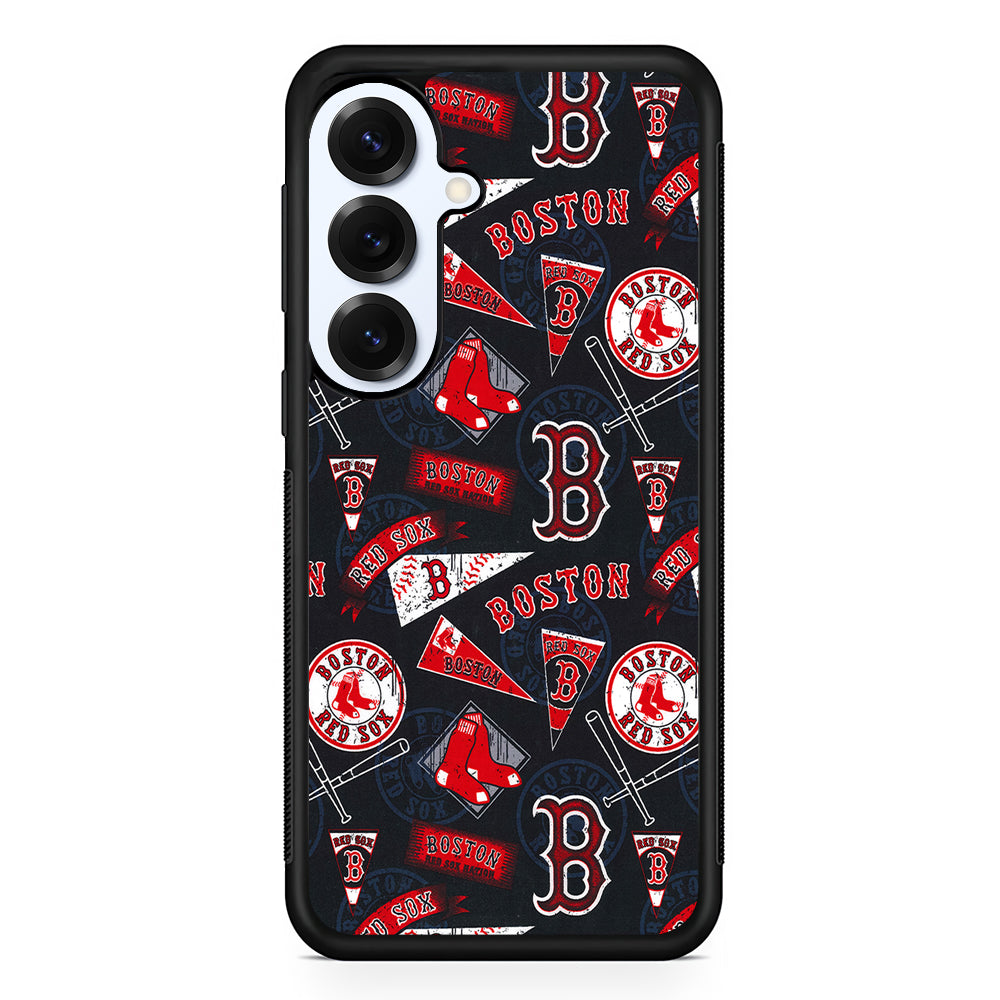 Boston Red Sox Pattern Samsung Galaxy S25 Plus Case | Slim Rubber Cover for Samsung Galaxy S25 Plus