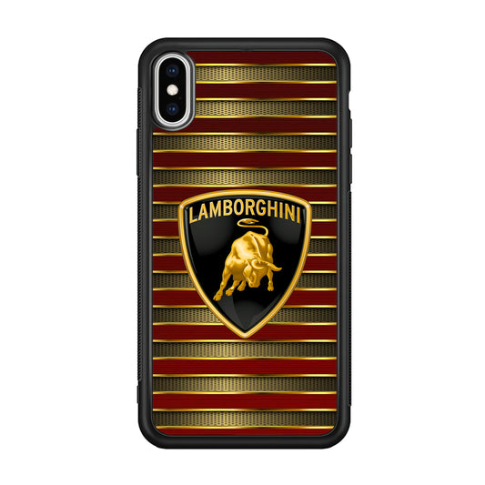 Lamborghini Red Gold Luxury iPhone Xs Max Case | Slim Rubber Case for iPhone Xs Max