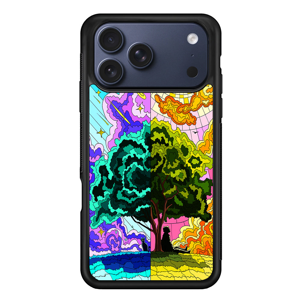 Cat and Men Under The Tree iPhone 17 Pro Max Case | Slim Protective Cover for iPhone 17 Pro Max