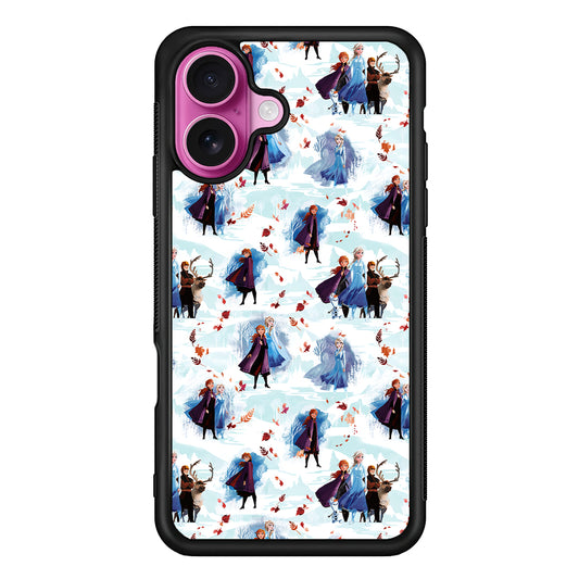 Elsa Anna Frozen Pattern Autumn iPhone 17 Case | Slim Protective Rubber Phone Cover